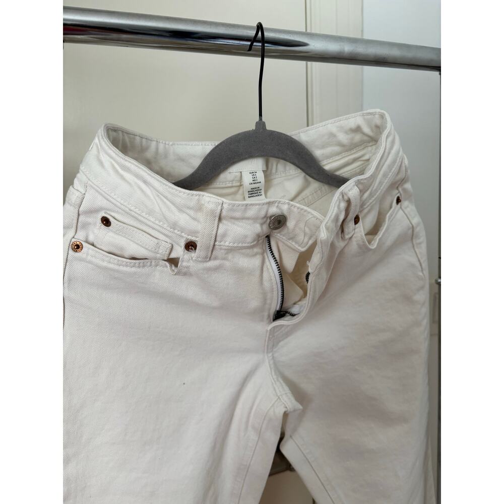 Forever 21 Cropped Denim Shirt + H&M White High Rise Jeans Set Size S/US 2 - Picture 10 of 10